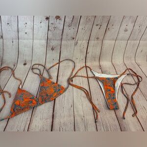Vibrant Orange and Blue Bikini Set